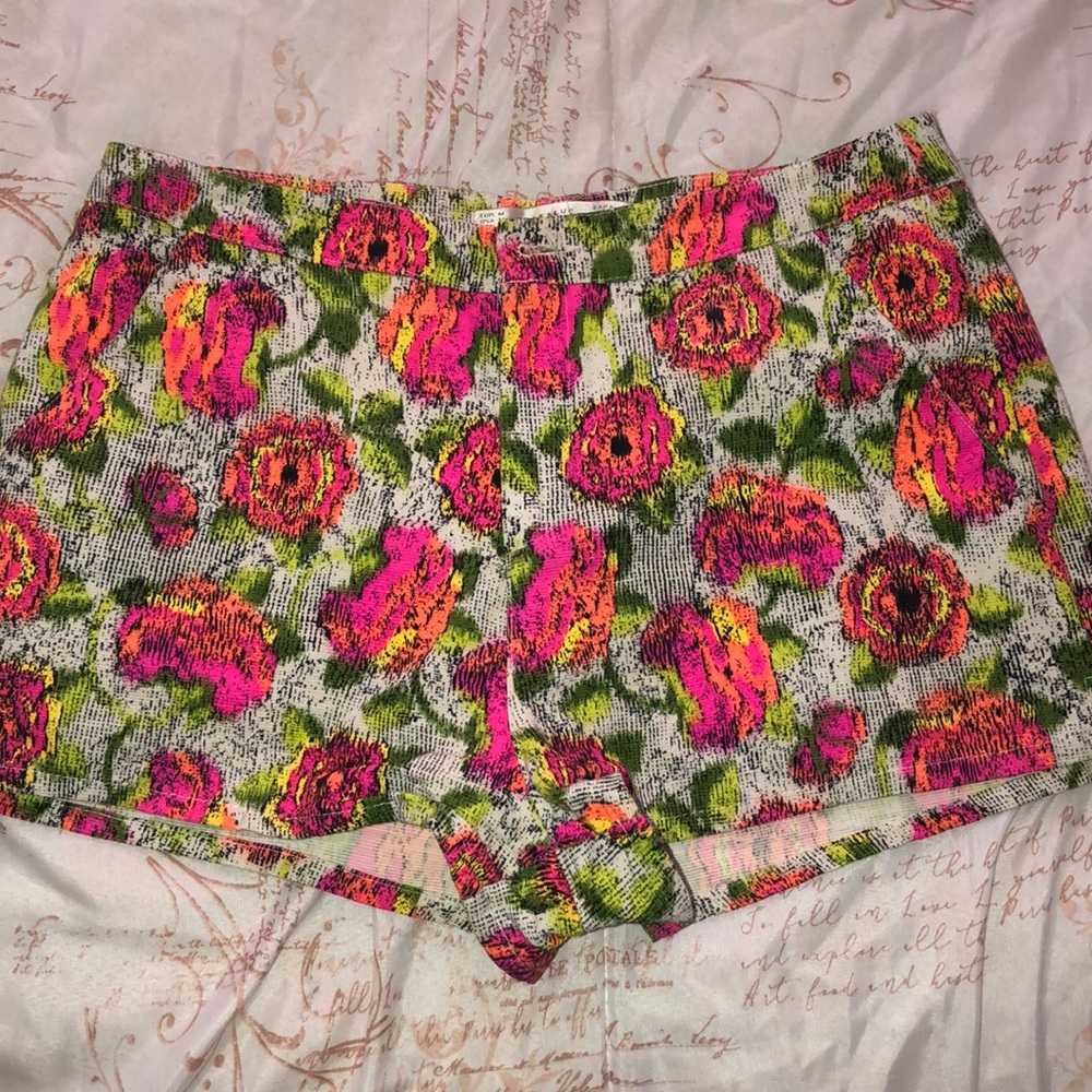 Zara-floral shorts